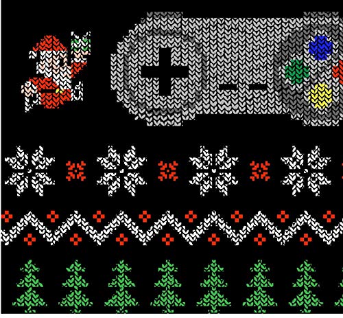 Video Game Ugly Christmas Sweater (Sweatshirt), 8 Bit, Santa Claus, Controller, Games, 1UP2