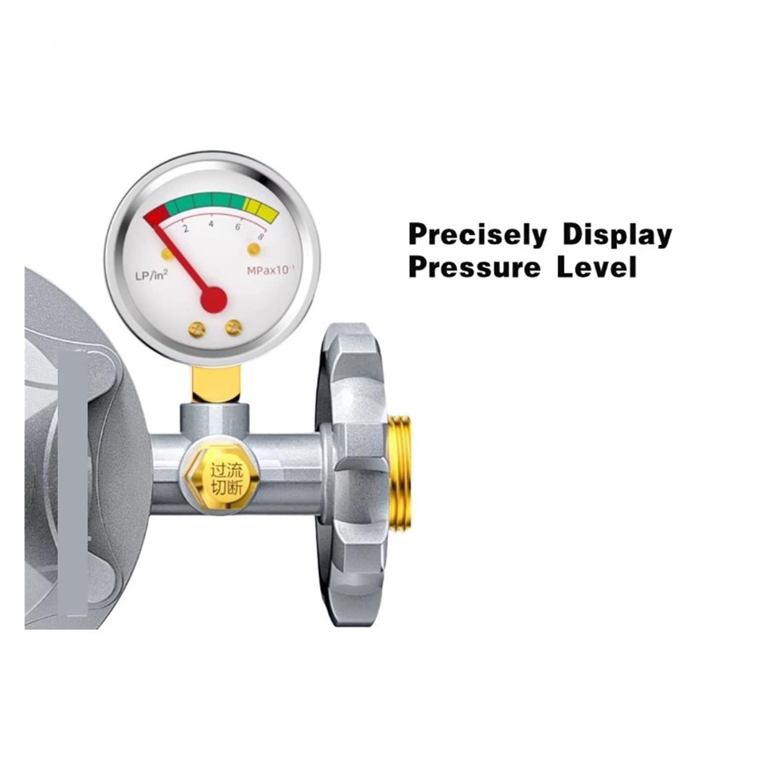 Válvula reductora de presión de baja presión, cilindro de Gas engrosado, válvula de seguridad a prueba de explosiones for el hogar, 1 ud. Para aplicaciones industriales(2M Wire,No Pressure Gauge)
