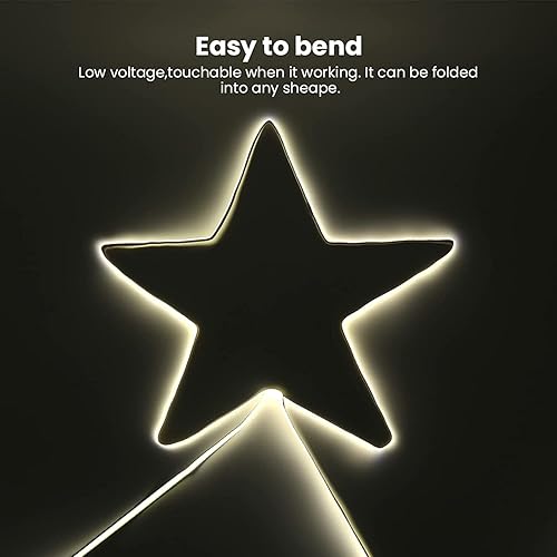 Miniatura 3 de Xunata Tira LED COB de 13.1 pies13.1 ft, USB 5 V 320 LEDsM, tira LED flexible regulable 4500 K, banda LED COB blanca natural, no impermeable, tira