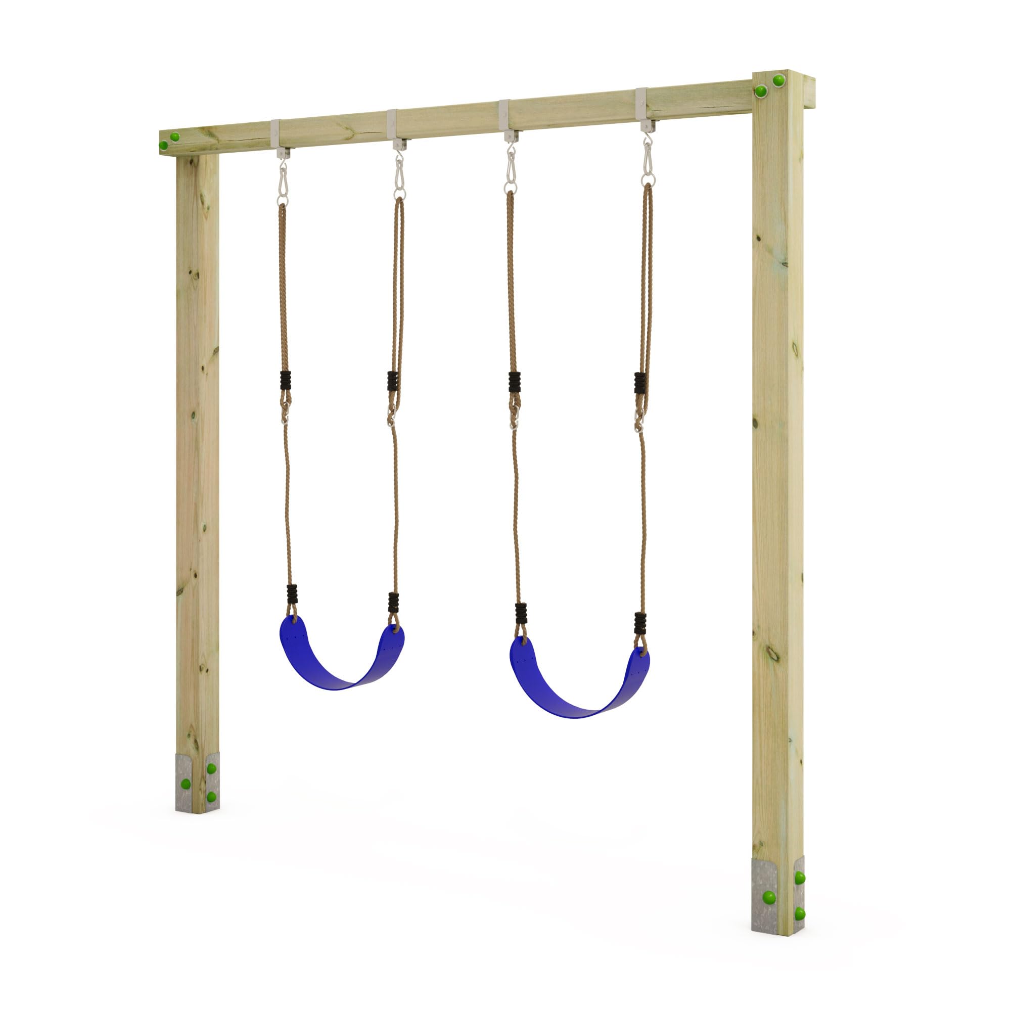 Wikey Doppelschaukel Aero Star – Robuste Holzschaukel mit 2 Schaukelsitzen