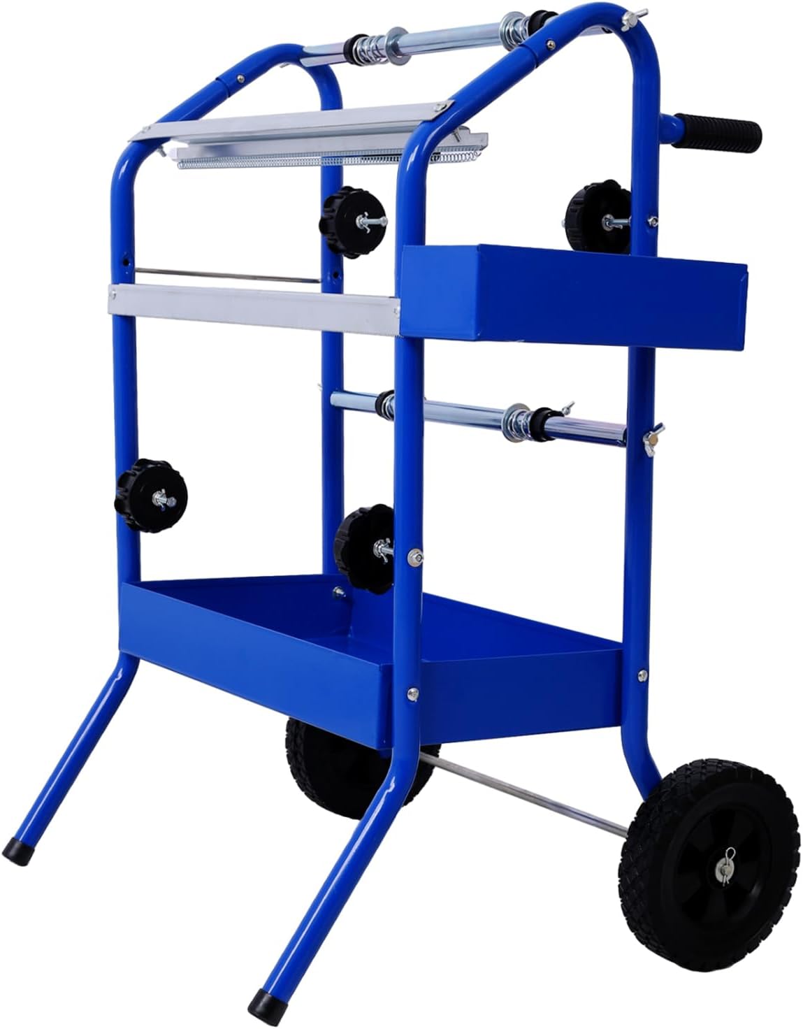 Mobile 18" Multi-Roll Masking Paper Machine with Storage Trays Steel Blue Versatile and Efficient Workshop, DIY Projects Streamline Your Workflow
