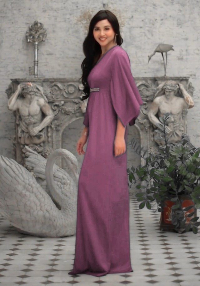 Amazon.com: KOH KOH Womens Long V-Neck Half Batwing Dolman Sleeve Evening  Cocktail Flowy Empire Waist Bridesmaid Formal Kaftan Wedding Guest Gown  Gowns Maxi Dress Dresses, Plum Dark Purple M 8-10 : Clothing,