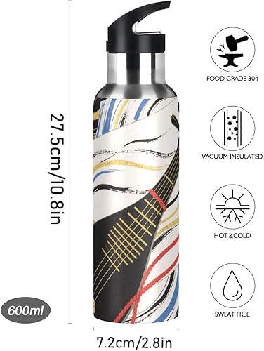 Miniatura 9 de Pipa Japanese Leakproof Sports Insulated Water Bottle With Straws Leak-proof Keeps Hot and Cold for HomeOfficeTravelSportsSchool 20 OZ