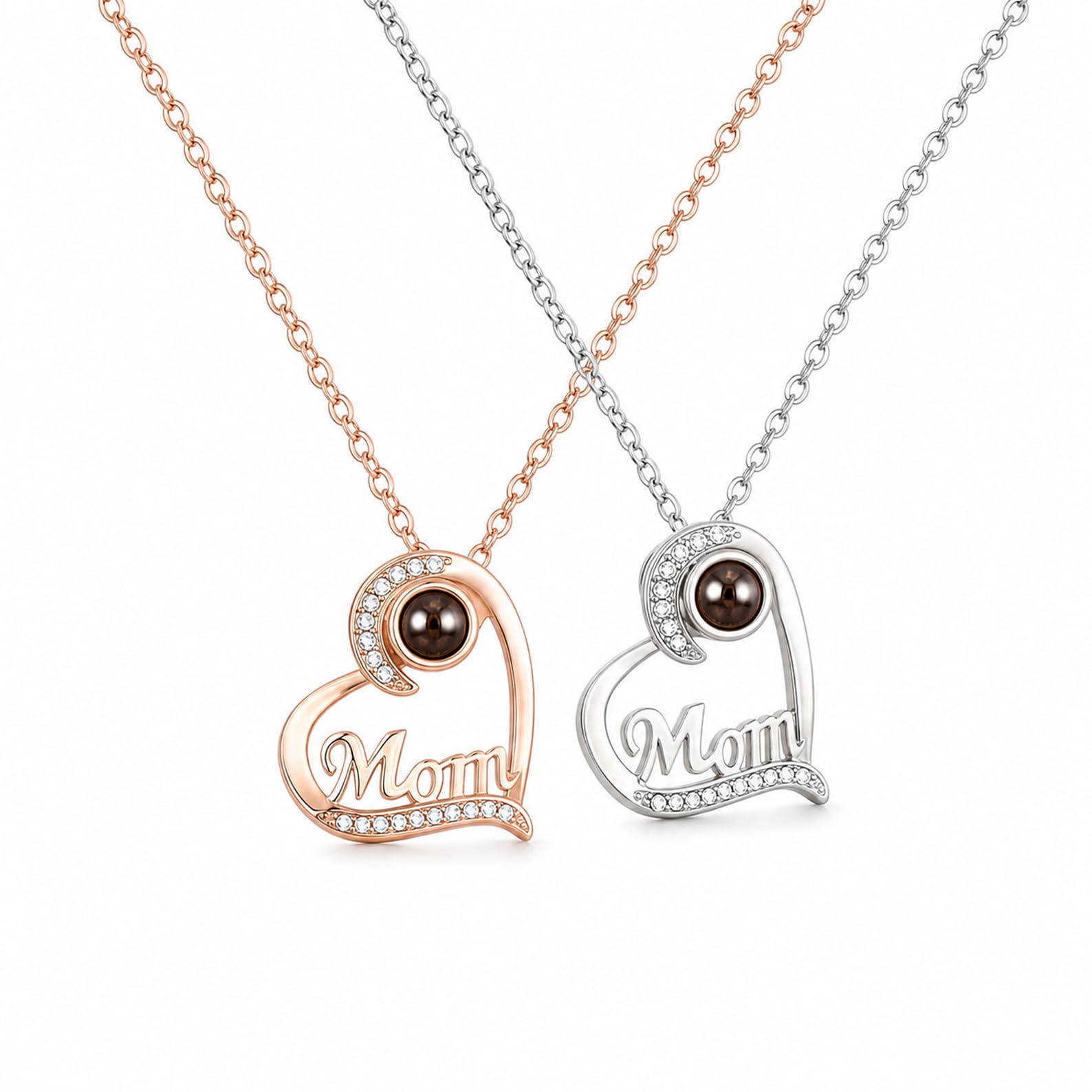 Ciondolo commemorativo della collana della foto del cuore della mamma argento sterling 925 personalizzato della collana della foto per il giorno di San Valentino fatto a mano