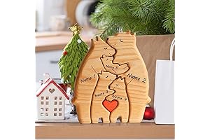 Personalized Wooden Bear Family Puzzle Keepsake