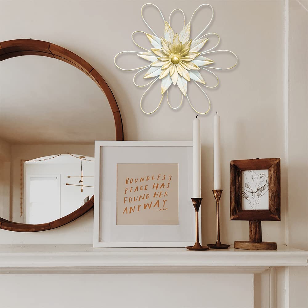 LSFYYDS Decoración De Flores De Metal,Decoración De Flores Montadas En La Pared,Decoración De Pared De Flores,Decoración De Flores De Metal Para Decoración De Sala De Estar