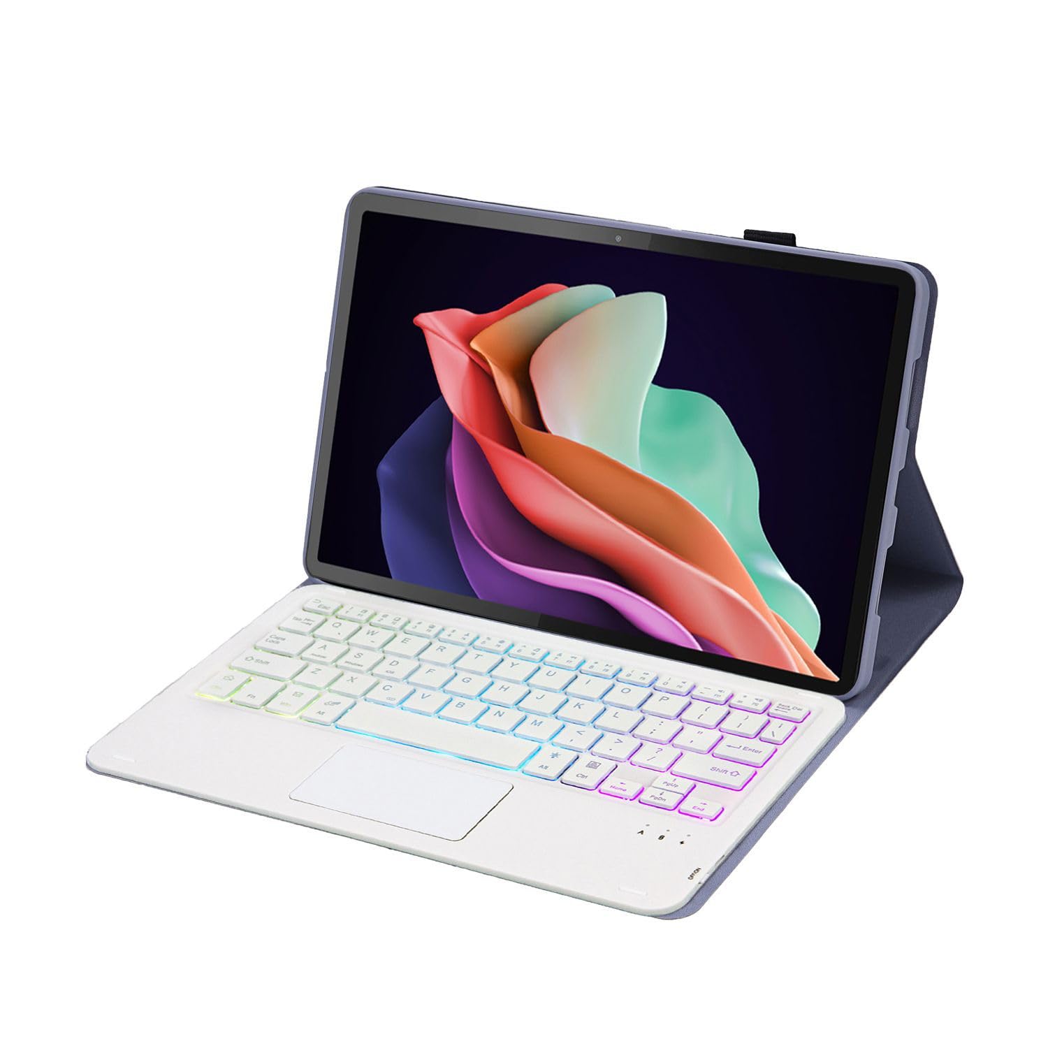 Etui z klawiaturą do Xiaomi Mi Pad 6/6 Pro 11" 2023, Wbudowany Uchwyt Na Ołówek, Magnetyczna Odłączana Bezprzewodowa Podświetlana Klawiatura z Myszą Bluetooth,Purple