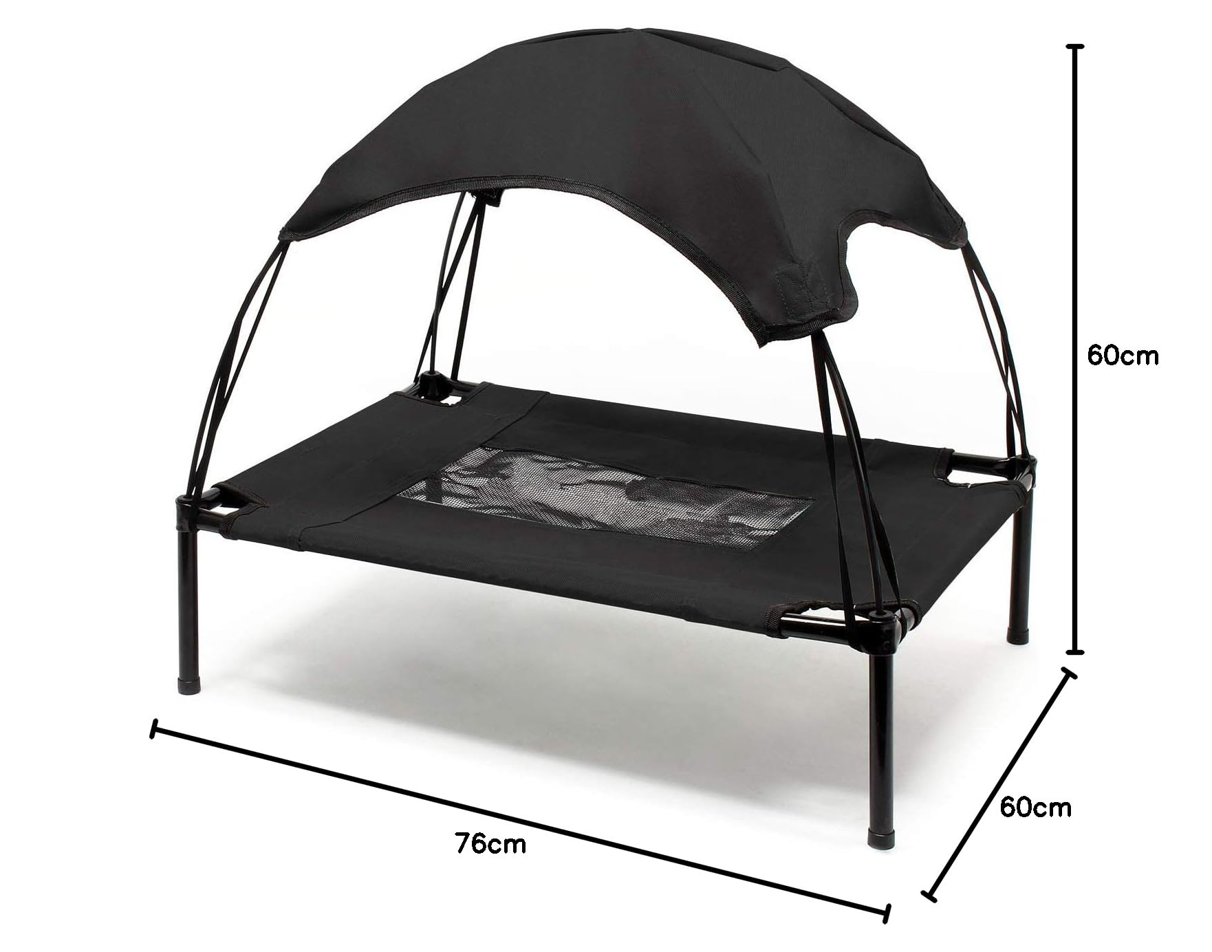 Wiltec Brandina per cani e gatti 76x60x16cm con tettoia nera