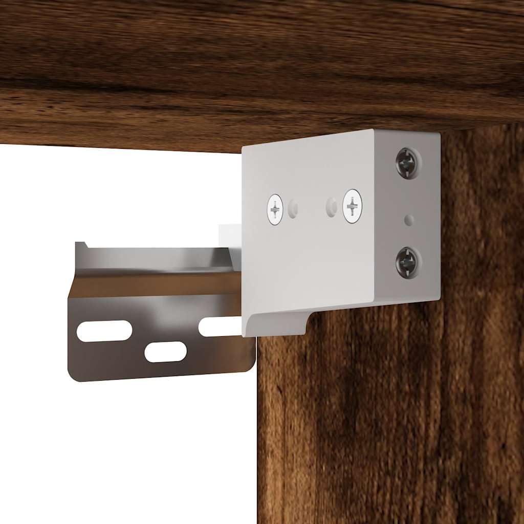 Set Mobili da Bagno 2 pz Rovere Fumo in Truciolato e Metallo | Soluzione salvaspazio per il bagno con armadietto a specchio sospeso e mobile sottolavello in stile industriale.