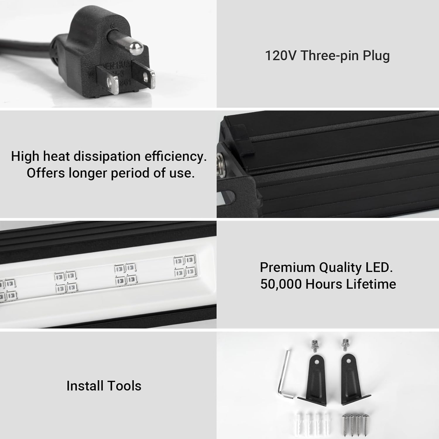 38W LED Black Light Bar (6-Pack) - High Power UV Blacklight with Plug & Switch, Covers 484 Sq.Ft for Glow Parties, Halloween Decorations, Stage & Bedroom Lighting