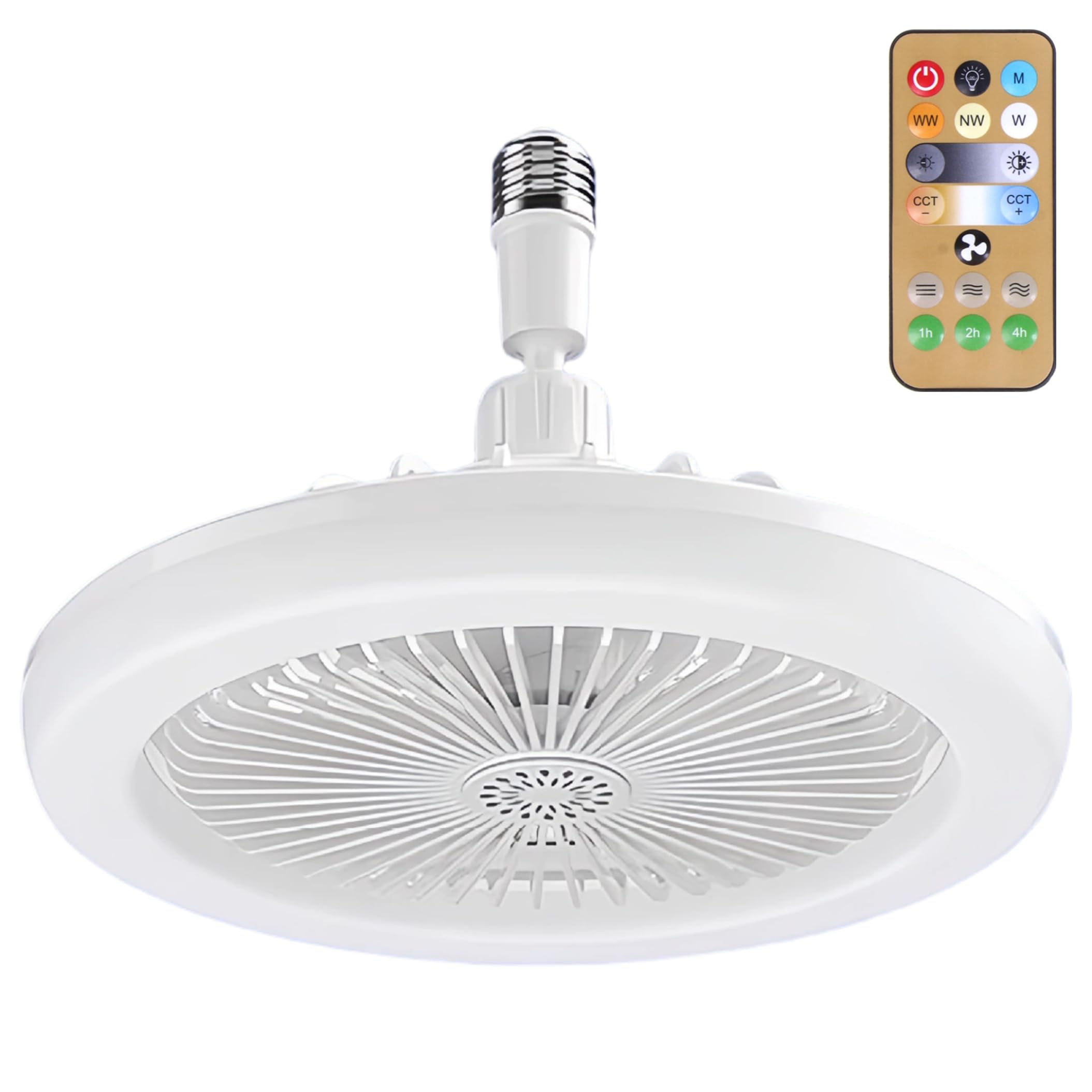 Bonalake Ceiling Fans With Led Lights And Remote, 3-color Dimmable Bedroom Ceiling Fan With Lights And Remote, Adjustable Fan, E27 Socket, White led Bedroom Fans with