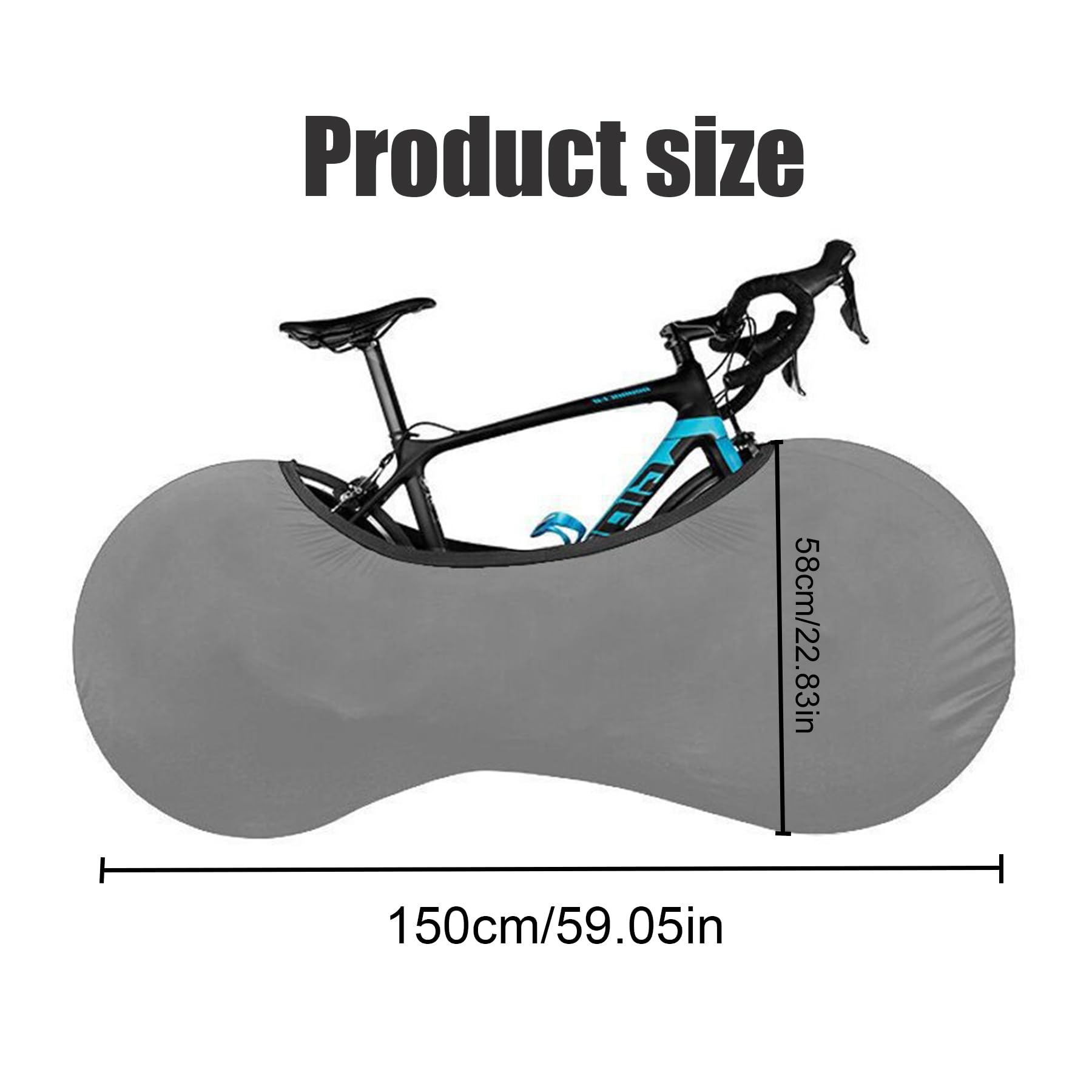 ZhouWei Housse De Protection élastique Pour Vélo – Polyester, Anti-poussière, Lavable, Compatible Route/VTT – Gris
