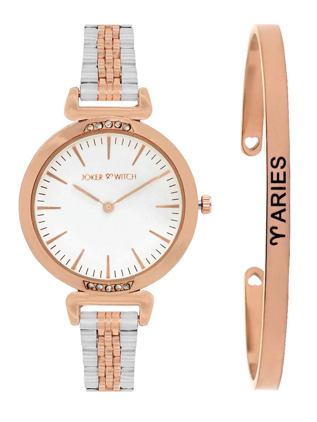 Joker & Witch Stainless Steel Petite Aries Analog Watch Bracelet Gift Set For Women, White Dial, Silver Band (B08WQ52VV2) Amazon Price History, Amazon Price Tracker