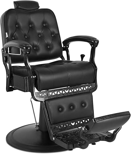 Silla de peluquero vintage Sillas de peluquero resistentes para estilista hidráulica reclinable silla de salón de belleza equipo de spa estilo retro