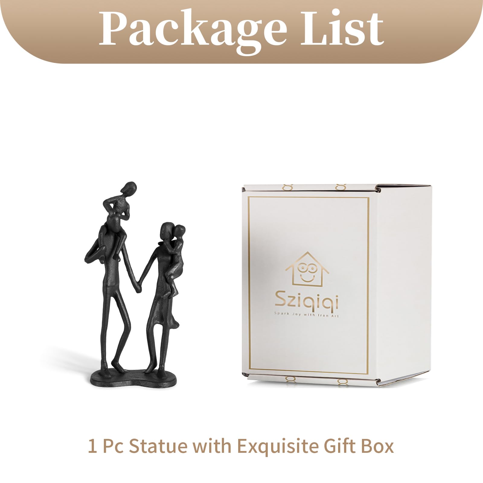 Sziqiqi Cadeau de Mariage Originale pour Couple: Cadeau Anniversaire Femme Homme Papa Maman Couples - Cadeau Couple pour Saint-Valentin Noël - Décoration Mariage pour Famille de 4