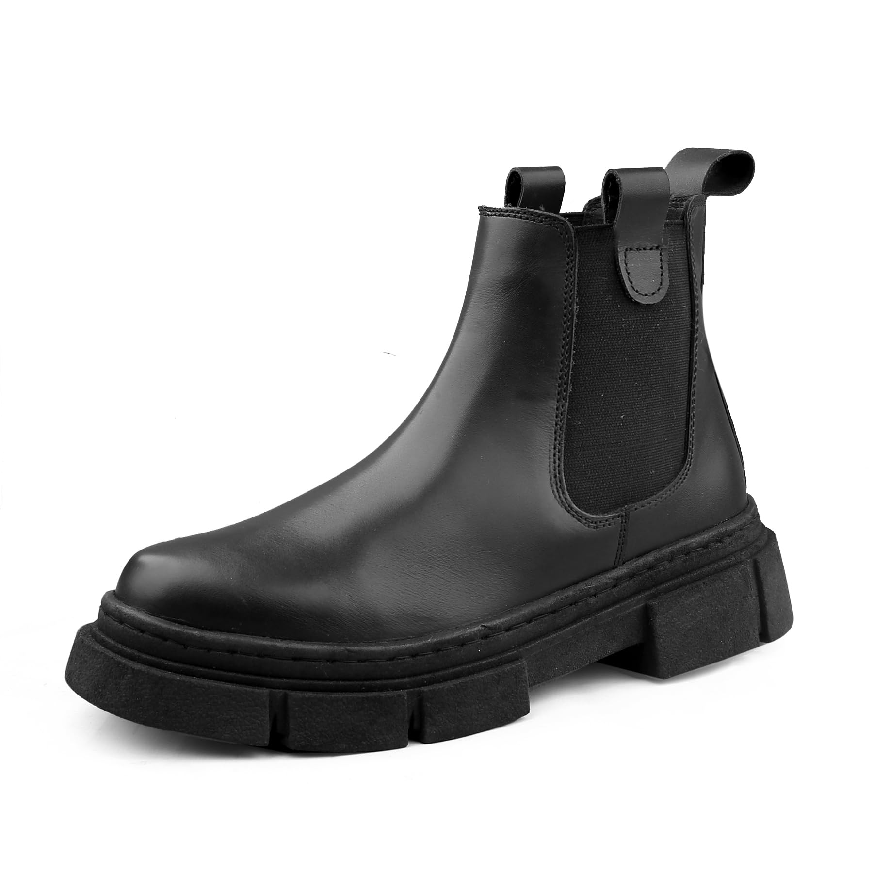 Bacca Bucci Maverick Brushed Leather Chealsea Fashion Boots for Men with Chunky Rubber Lug Sole | Genuine Leather - Black (B0CCFXYS9R) Amazon Price History, Amazon Price Tracker