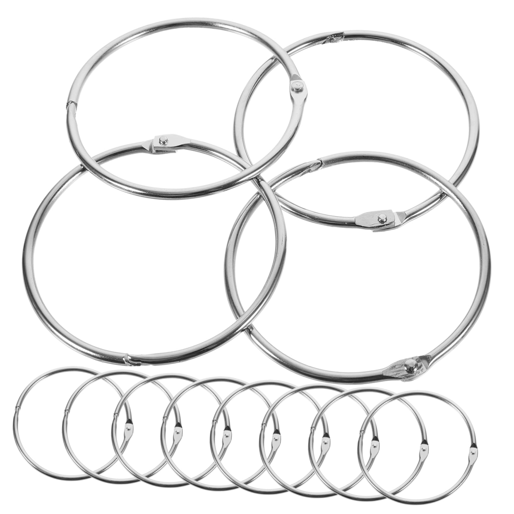 NUOBESTY 60 Stk Schnallen für lose Blattbinder sprengring bastelringe schlüsselanhänger ringe selber machen Schlüsselring-Clips bastelset hängende Schlüsselanhänger Karteikartenringe Eisen