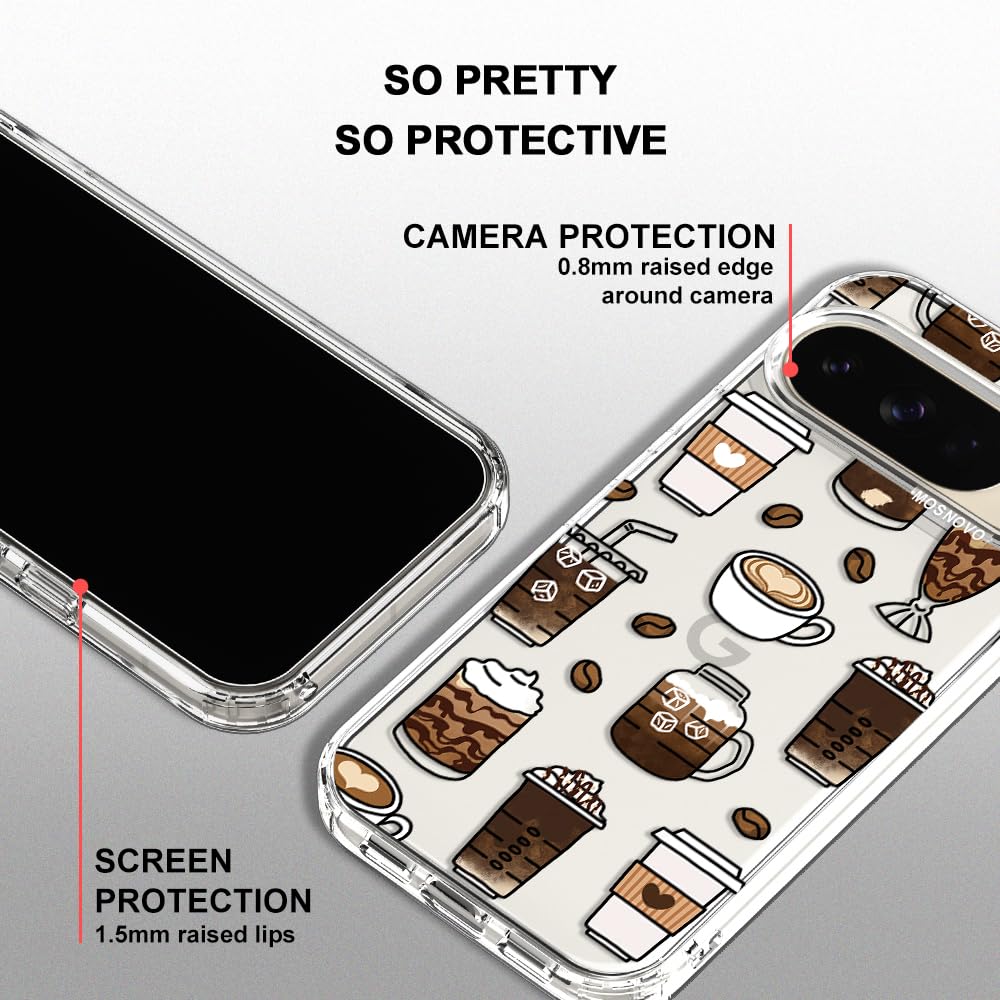 MOSNOVO Case for Google Pixel 10 & Pixel 10 Pro, [Buffertech 6.6ft Military-Grade Drop Protection] [Anti Peel Off Tech] Clear TPU Bumper Phone Case Cover Design - Cute Cherry — view 232