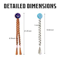 Vista 9 de Peluca de princesa Rapunzel larga trenzada con diadema de flores de tiara para niñas, accesorios de disfraz de 29 pulgadas