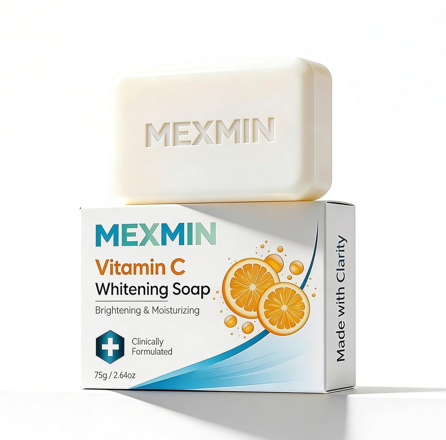 Vitamin C Whitening Soap | Brightening & Dark Spot Reduction | Niacinamide, Glutathione & Licorice | Oil Control & Moisturizing | For Men & Women | All Skin Types (75g) (MEXMIN VITAMIN C SOAP PACK OF-1)-image-16