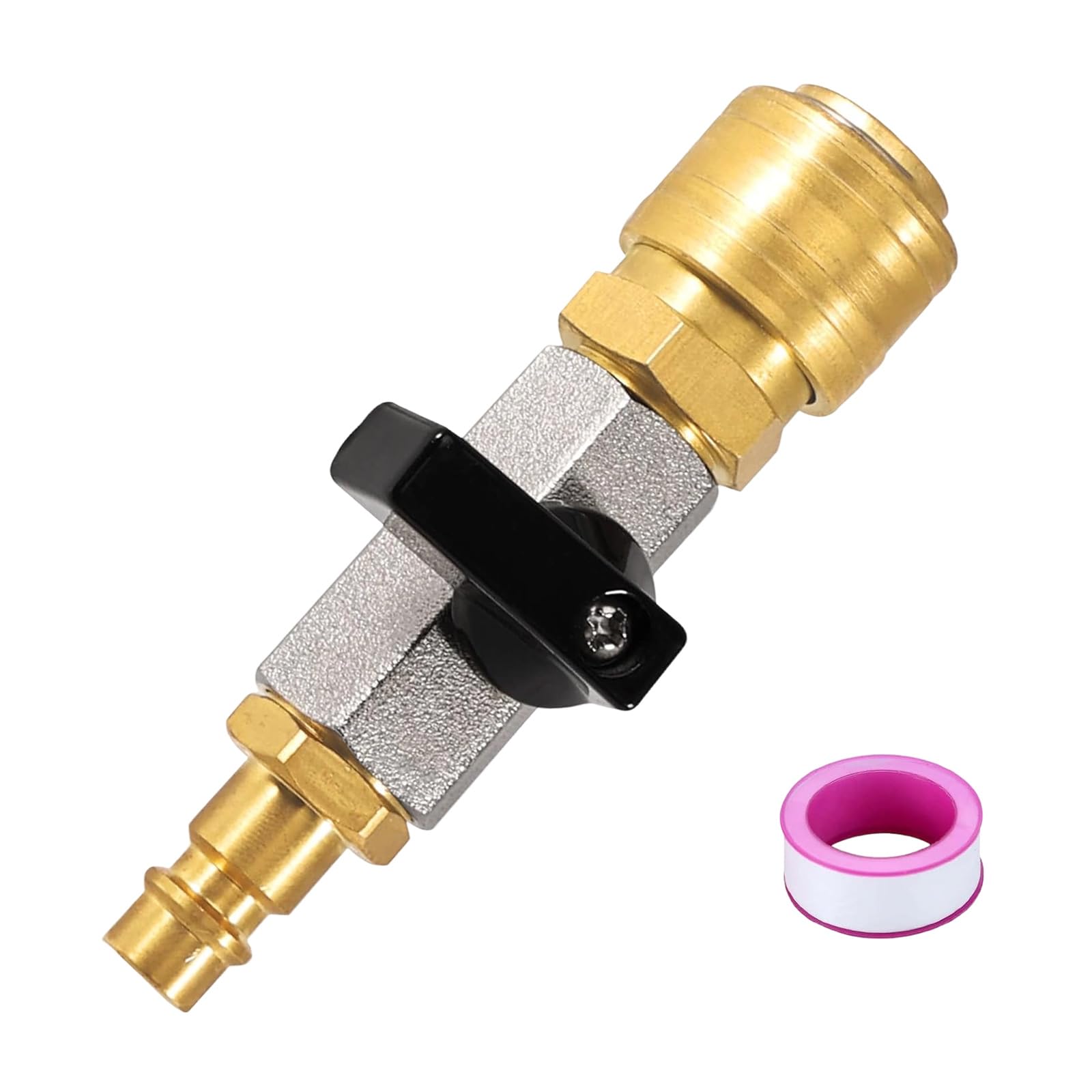 Nvoqilin Copper 1 / 4Inch Compressed Air Quick Releasing Coupling Stopcock For Air Compressor Fitting Accessories Hose Adapter