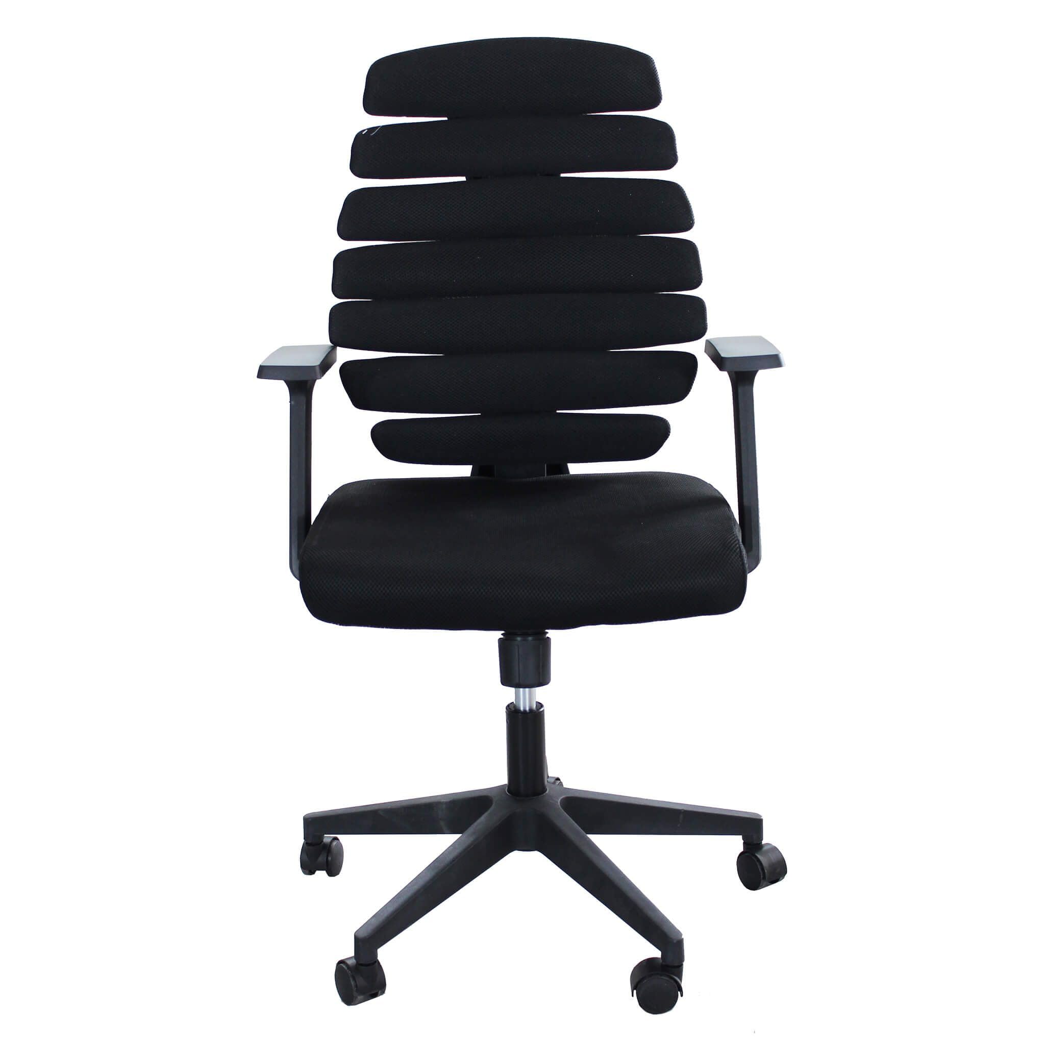milani home - sedia ufficio ergonomica girevole con poggiatesta e supporto lombare, in poliuretano, nero