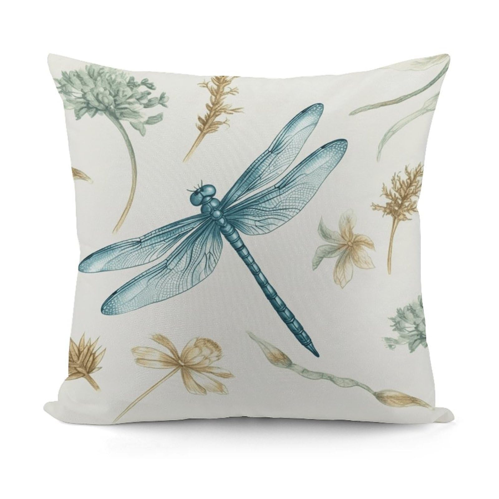 VstaDank Dragonfly Throw Pillow Cover Soft Square Cushion Cover Art Artwork Pillow Covers Mordern Couch Pillow Covers Decorative Cushion Case for Chair Couch Bedroom Living Room