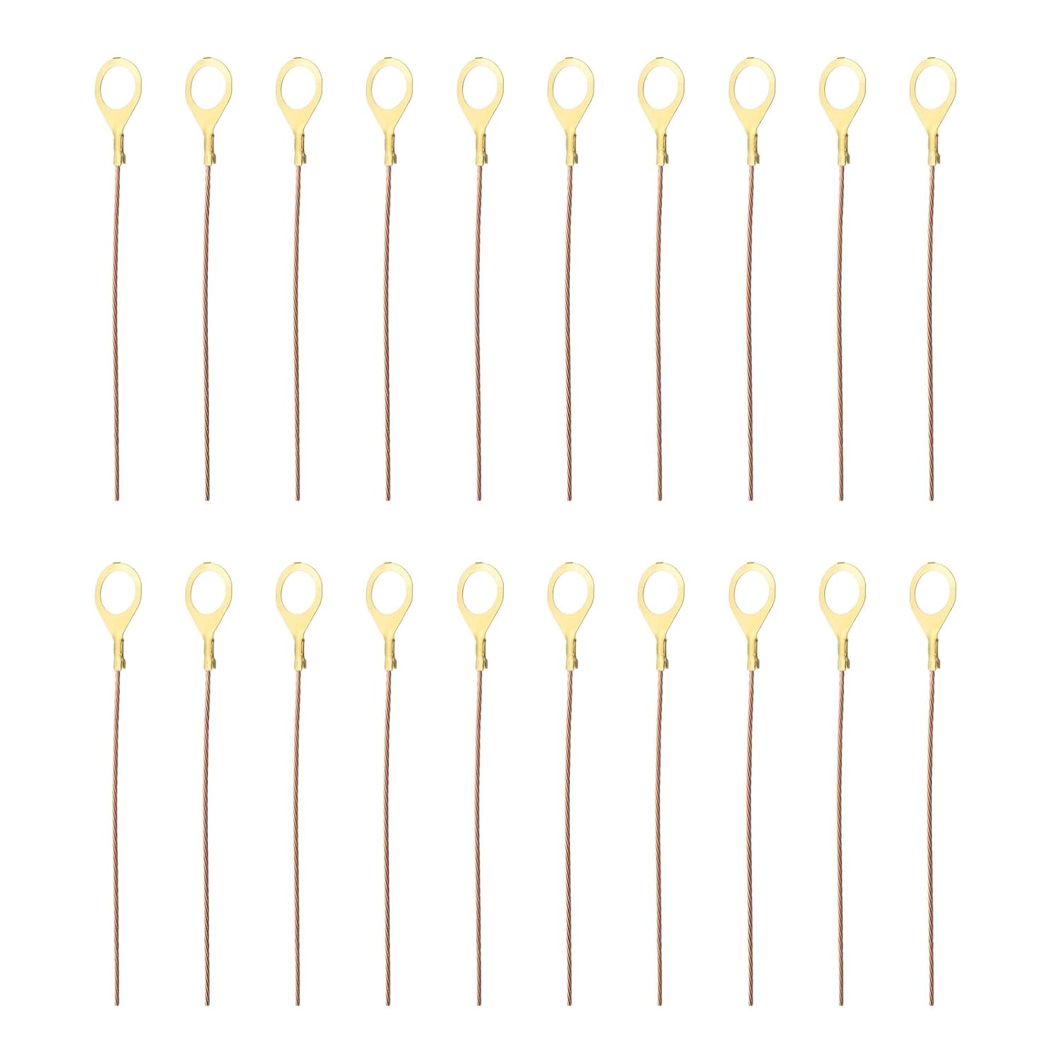 PATIKIL 10 Inch Bare Copper Wire-Copper Grounding Lugs, 20 Pcs Braided Copper Cables with Lug-Copper Connectors for Lighting Grounding