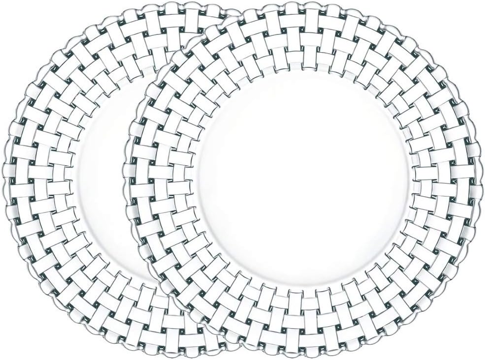Nachtmann Bossa Nova Collection Set of 2 Glass Charger Plate | 12 Inch Large Dinner Placemats for Hosting | Made from Clear Crystal Glass | Dishwasher Safe