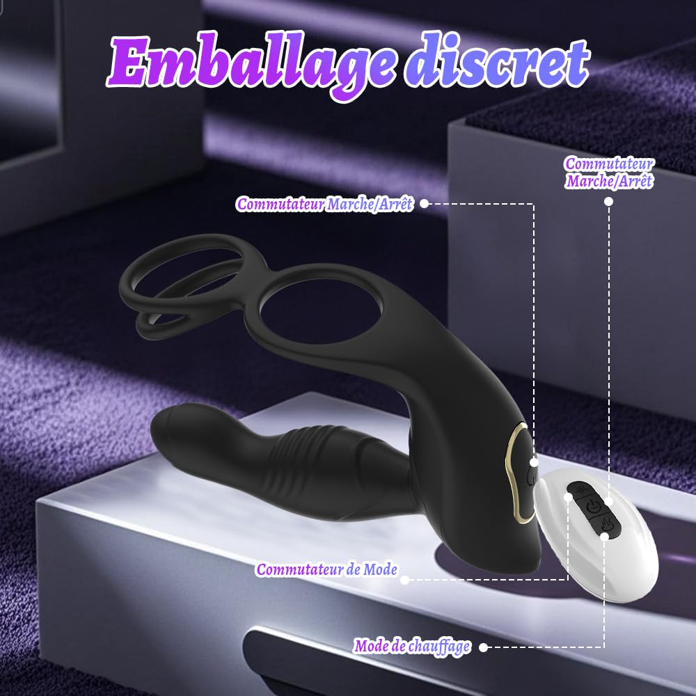 Prostata Vibratore Sexytoys Uomo,Anello Vibrante per Lei e Lui,Vibratore per Uomo con Telecomando, Stimolatore per Clitoride,Dildo Anale Vibratore con 10 Modalità Anal Plug Vibratore per Uomo Sex Toys
