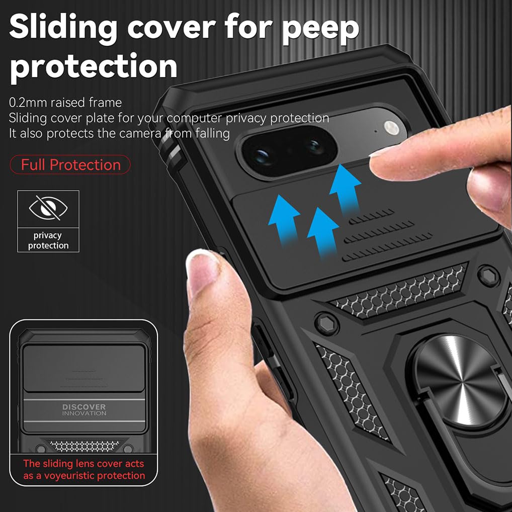 SEAHAI Cover Per Honor X7, Scorrevole [Protezione Fotocamera] Militare