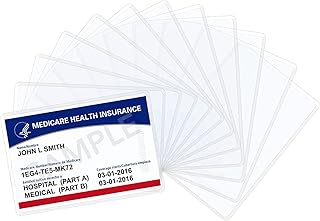 Wisdompro 20 Packs New Medicare Card Holder Protector Sleeves, 6 Mil Soft and Flexible Clear PVC Wallet Size Slot for Social Security Card, Insurance Card, Credit Card, Debit Card, Driver's License