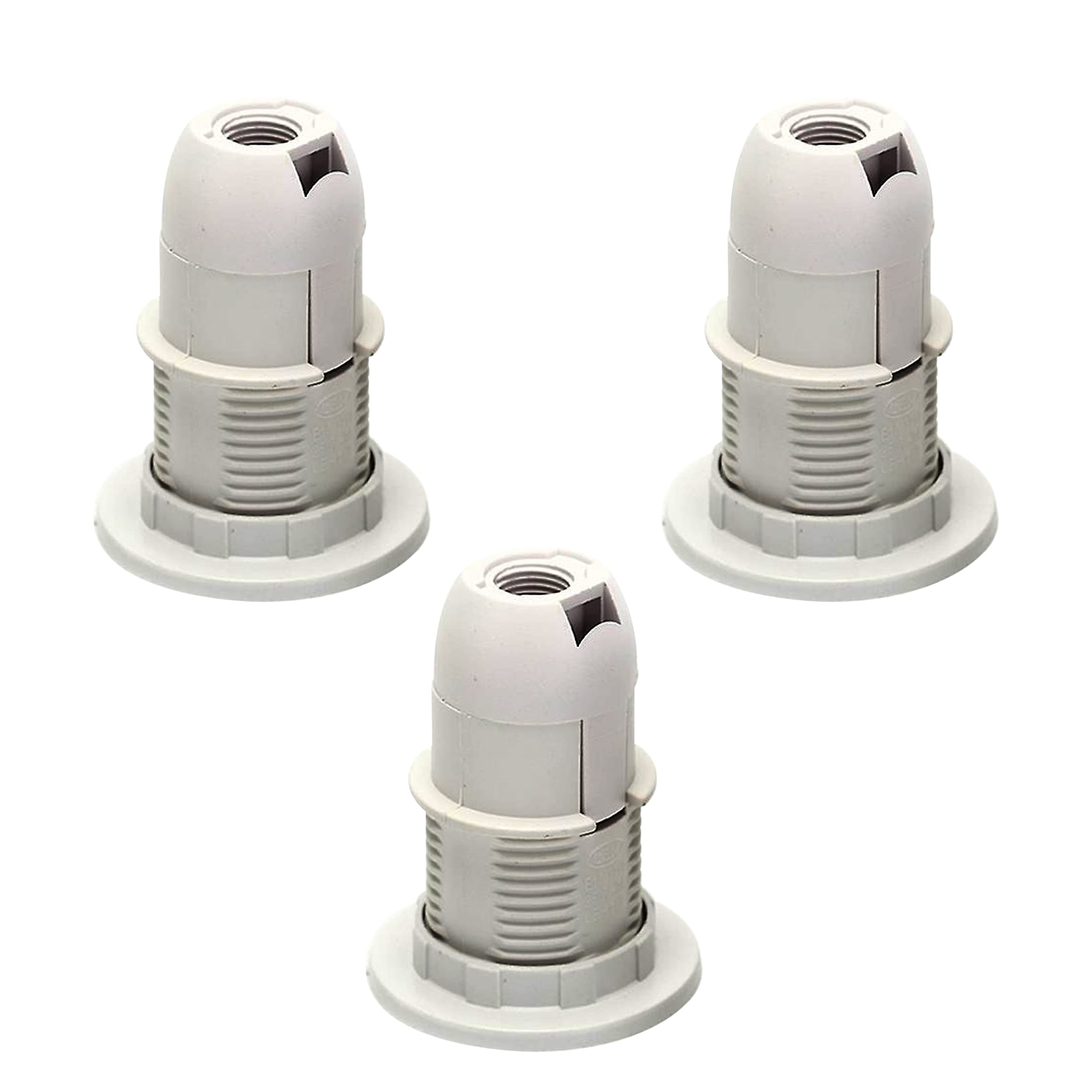 3 Pack E14 Bulb Holder Edison Small Screw SES White Plastic Lamp holder For Table Lamp E14 Socket UK.