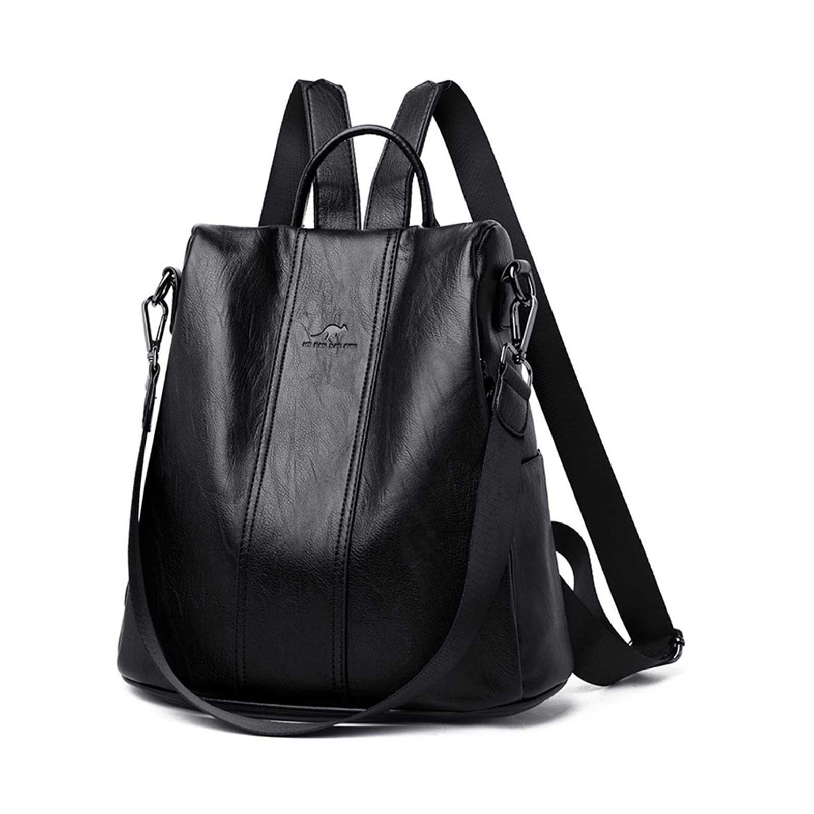Nicole & Doris Women's Black Anti-Theft Backpack Fashion Backpacks Pu Leather Causal Daypack Backpack Shoulder Bags Waterproof Backpack For Work School Travel Shopping