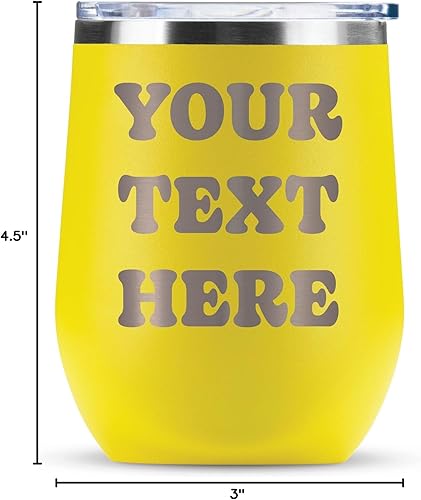 Miniatura 5 de Vaso de vino personalizado con texto grabado personalizado, vaso aislado de acero inoxidable de 12 onzas con tapa, regalo para ella, cumpleaños, rosa