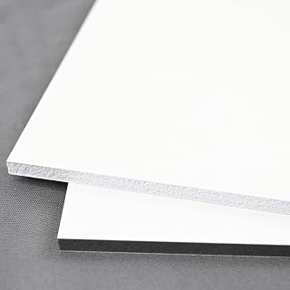 BuyPlastic PalBoard 3D Multi-Layer PVC Plastic Sheet 5mm (1/4") Thick, Size 24" x 36" White Surfaces White Core, for Signs, POP, and Displays