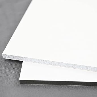 PalBoard 3D Multi-Layer PVC Plastic Sheet 5mm 1/4" Thick, Size 24" x 36" White Surfaces Black Core, for Signs, POP, and Displays