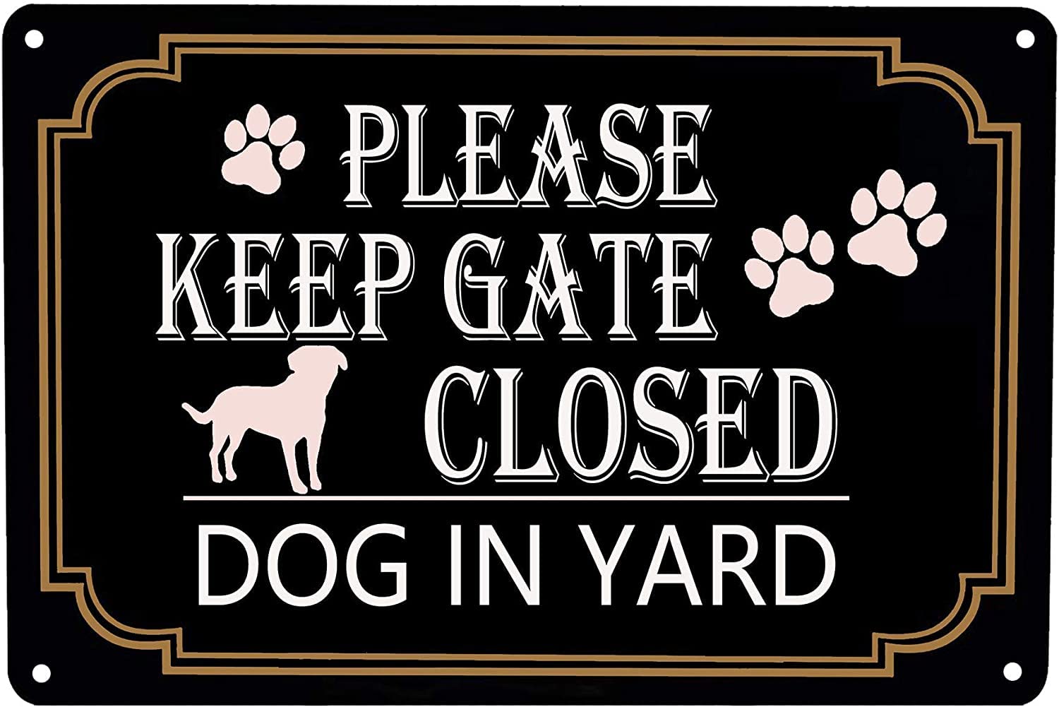 rayprint Dog Metal Tin Sign Please Keep Gate Closed Dogs in Yard Retro Poster Cave Garage Farmhouse Decor Backyard Wall Decor 8x12 Inch
