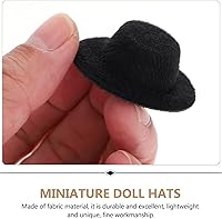 Vista 6 de Mini sombreros de fieltro, 20 sombreros negros en miniatura para decoración de bricolaje, suministros de fiesta, decoración de Navidad