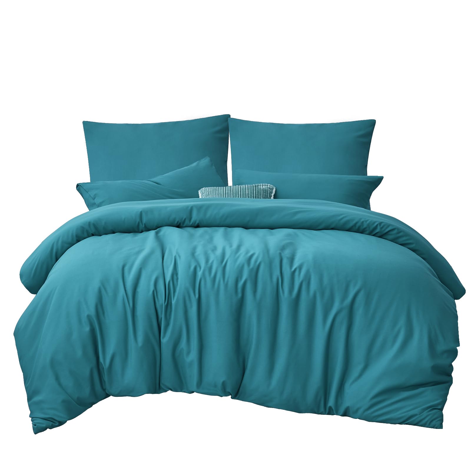 RUIKASI Biancheria da letto 220 x 240 cm, colore verde blu-verde, 100% microfibra, set di biancheria da letto – 1 copripiumino 220 x 240 cm + 2 federe 80 x 80 – 10 anni di garanzia