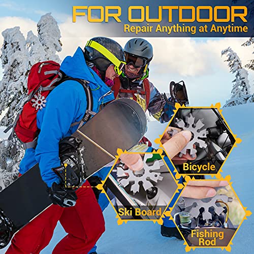 Parigo Snowflake Multi Tools Gifts For Men-20-In-1 Multitool Christmas Stocking Stuffers For Dad Gifts For Men Women Pocket Size Cool Gadgets For Portable Screwdriver Wrench Bottle Opener Mini Tool #TOP3