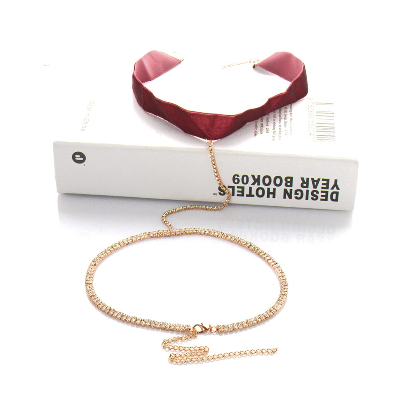 Body Chain Damen Kette - Goldfarbene einfache Strandkette mit Kreuzband für Taille und Bauch - Schwarze Harnaskette - Edler Schmuck für Damen - Accessoires