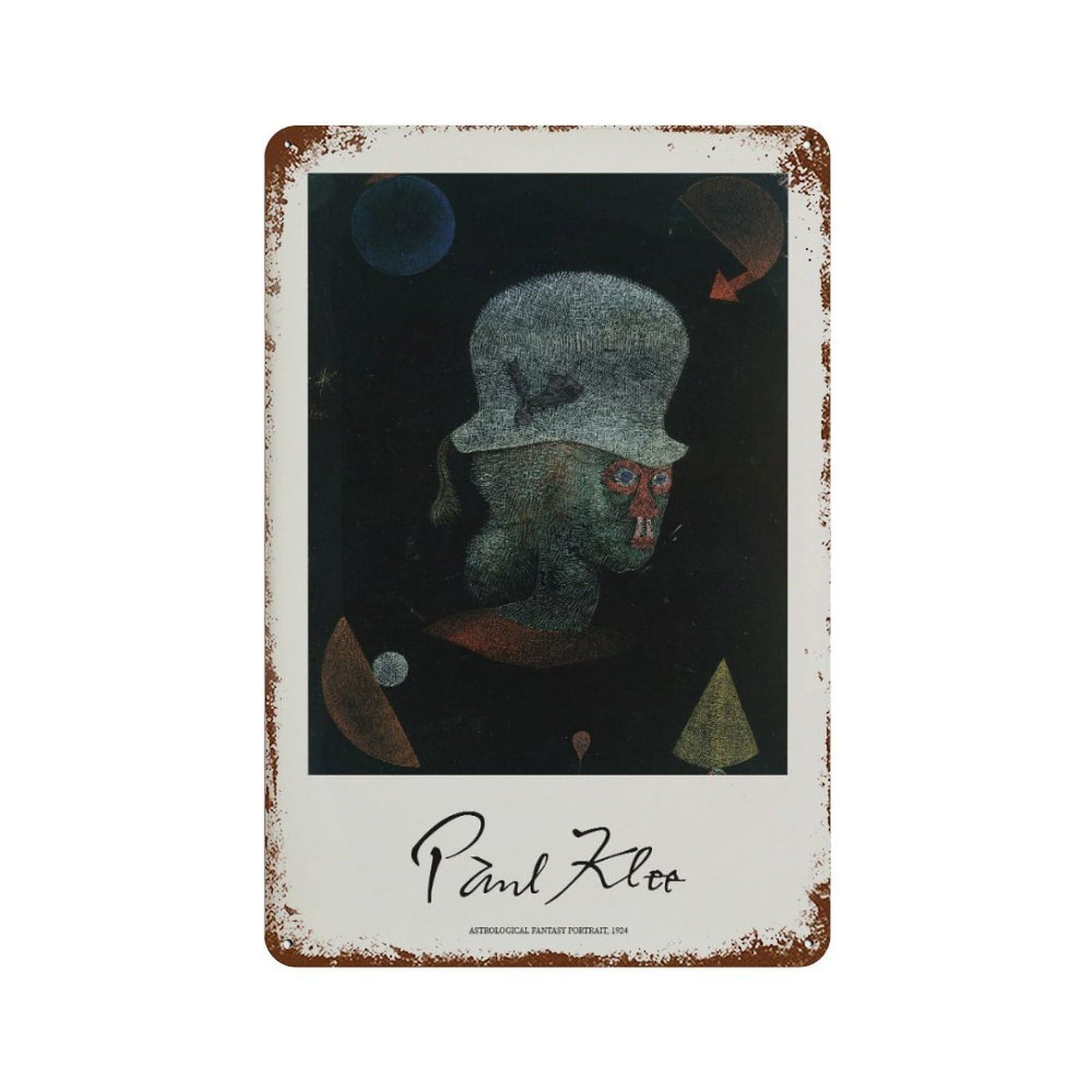 xiaoxiaoshen Paul Klee Astrological Portrait Modern Wall Decor Art Metal Tin Poster Modern Home Decor Art Home Bar Shop Decorations Vintage Sign 30x20cm