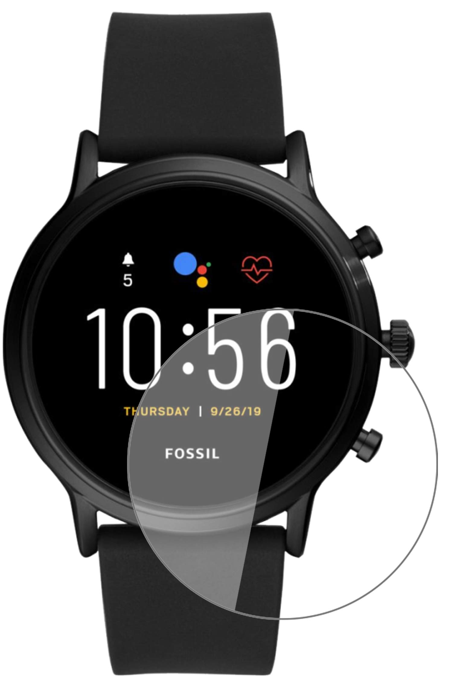 Dipos Pellicola Protettiva Trasparente Per Fossil The Carlyle HR (5a Gen) – Antiurto 9H, 0,2 Mm, Made In Germany - 2
