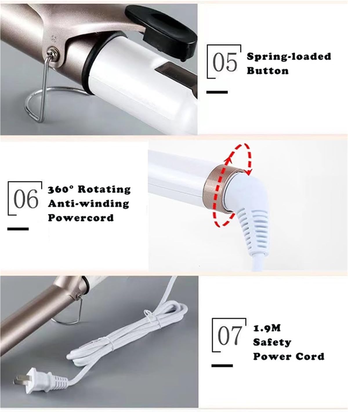Hair Curlers Waves Electric Professional Ceramic Hair Curler Curling Iron Roller Curls Wand Waver Styling Tools(Product 1-22mm,EU)