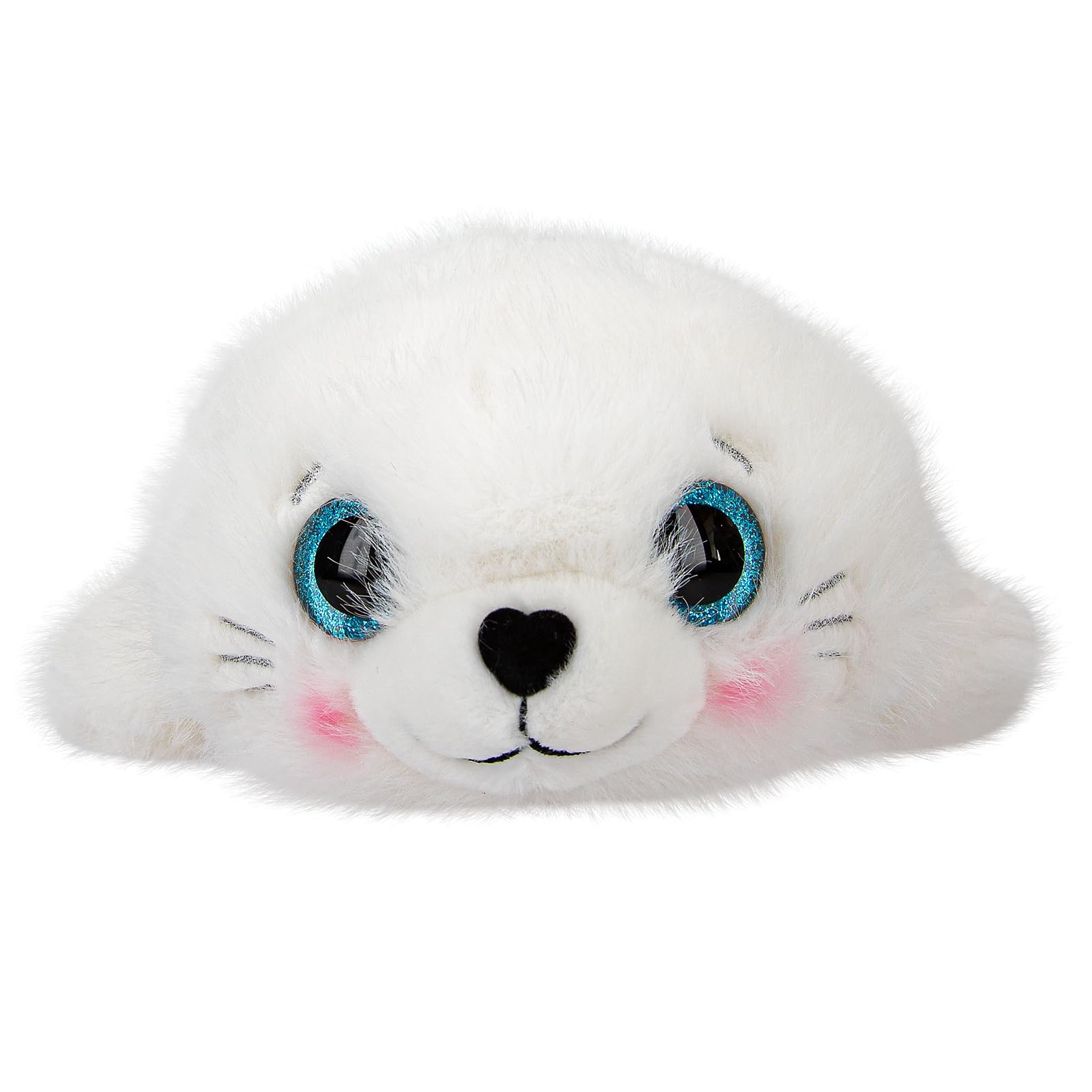 Depesche 13772 Princess Mimi Cuddly Toy Seal Robby with Soft Fur in White and Blue Glitter Eyes Approx. 30 cm Plush Toy