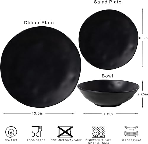 Miniatura 8 de Juego de vajilla de melamina para el día de San Valentín, apto para lavavajillas, 18 piezas, platos y tazones, color rosa, para exteriores, servicio