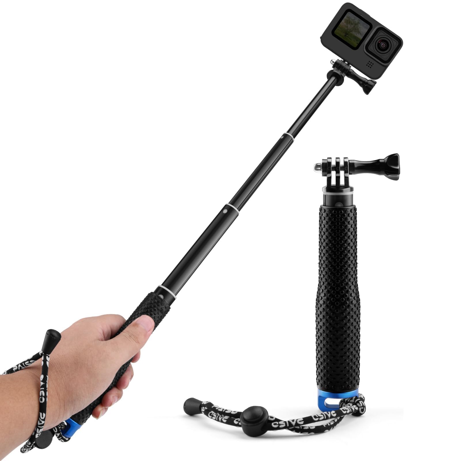 Supporto Per Camera AKASO Asta Selfie E Treppiede Per Action Cam - Estensibile Fino A 120cm, Compatibile Con GoPro E DJI Cavalletto Per Smartphone