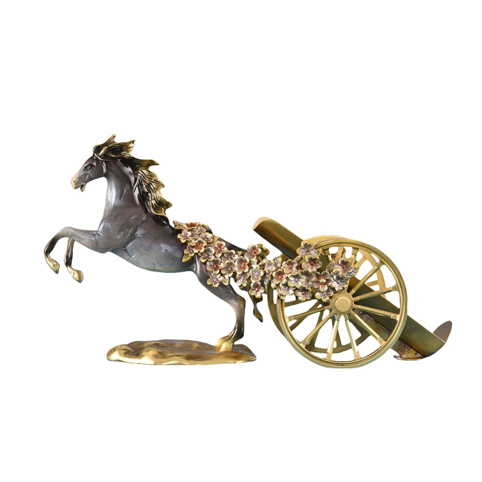 YIORYO Horse Wine Bottle Holder, Wine Rack Deer Ornaments Single Bottle Holder Stand Wine Cabinet Brass for Living Room Home Décor Gifts