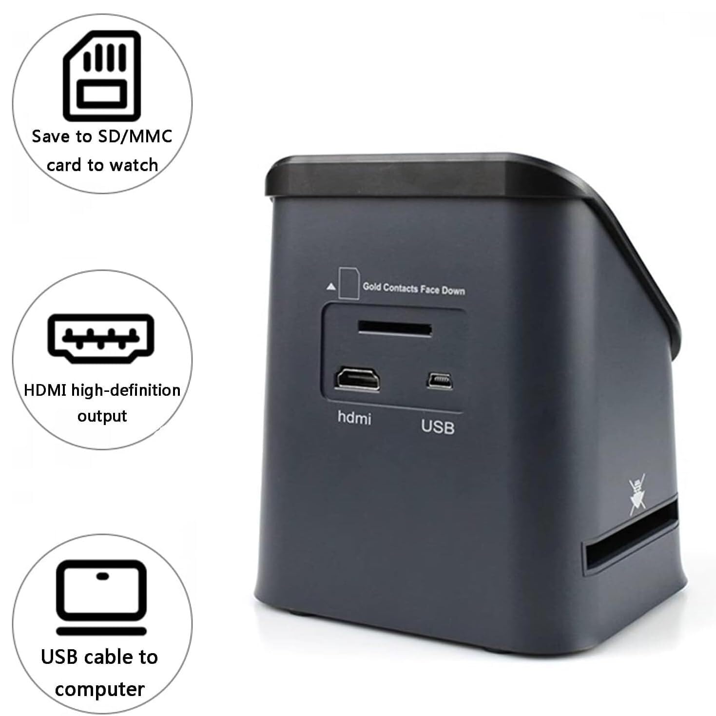 Scanner for diapositives numériques 22 MP, scanner pour films de 135, équipé d'un grand écran couleur TFT de 4,3 pouces, prend en charge les formats de film 135/126KPK/110/SUPER8/positif/négatif